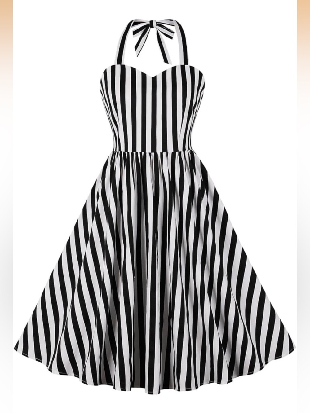 IBTOM CASTLE Women's 1950s Vertical Striped Dress